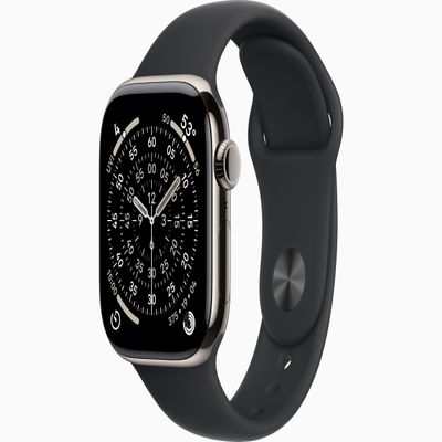 Apple Watch Series 11 [GPS + Cellular, 42mm] Natural Titanium Case with Black Sport Band, S/M (Renewed)