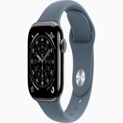 Apple Watch Series 11 [GPS + Cellular, 42mm] Slate Titanium Case with Anchor Blue Sport Band, M/L (Renewed)