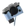 BMAOLLONGB X-T30 III Case, Handmade PU Litchi Leather Half Camera Case Bag Cover Bottom Opening Version for Fujifilm XT30 X-T30 III/II With Hand Strap (Blue) view 3