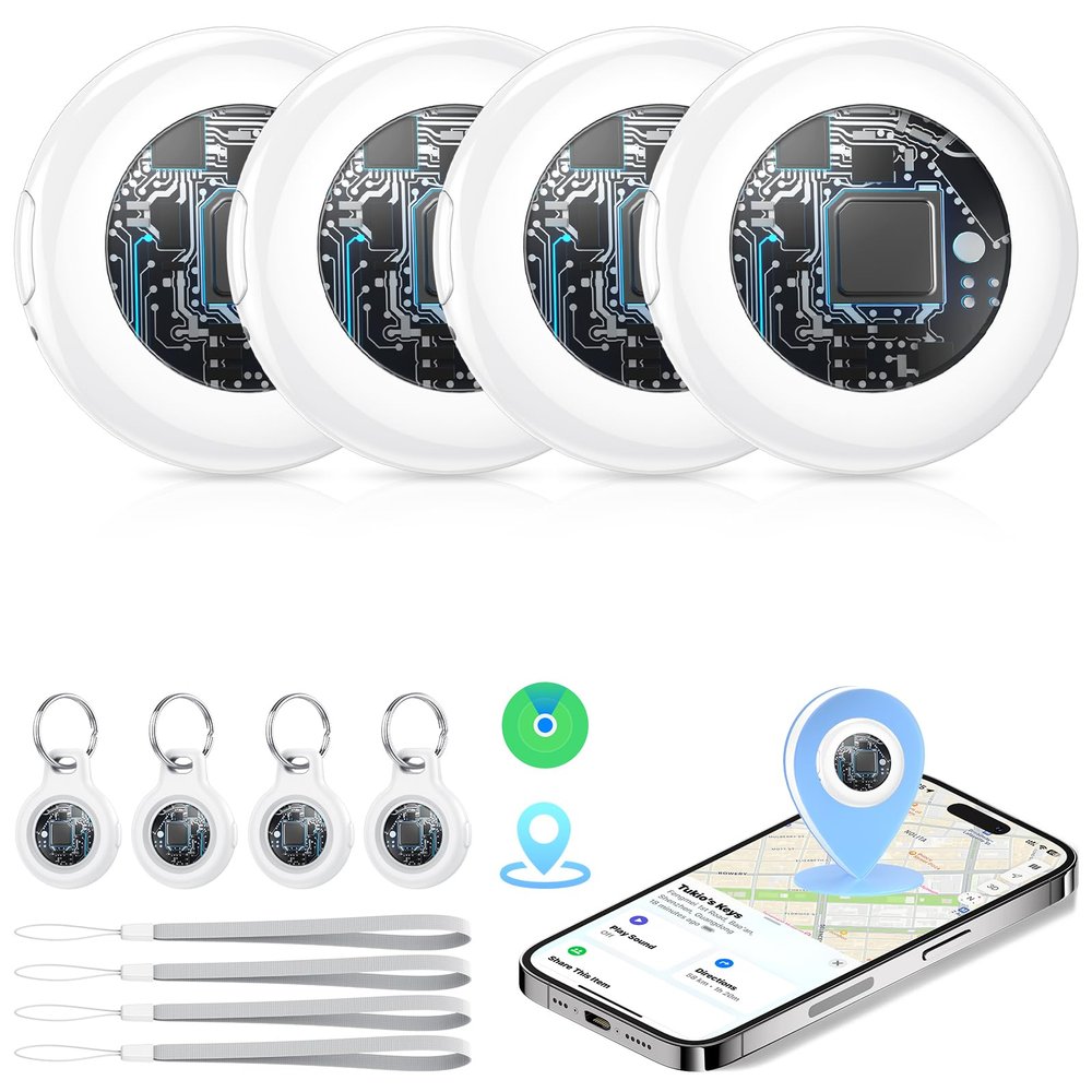 Tukio Air Tracker Tags-4 Pack (iOS Only), [Apple MFi Certified] Key Finder