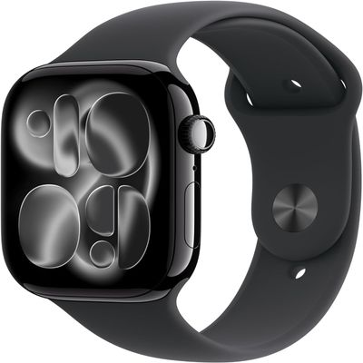 Apple Watch Series 11 [GPS + Cellular, 46mm] Natural Titanium Case with Stone Gray Sport Band, M/L (Renewed)