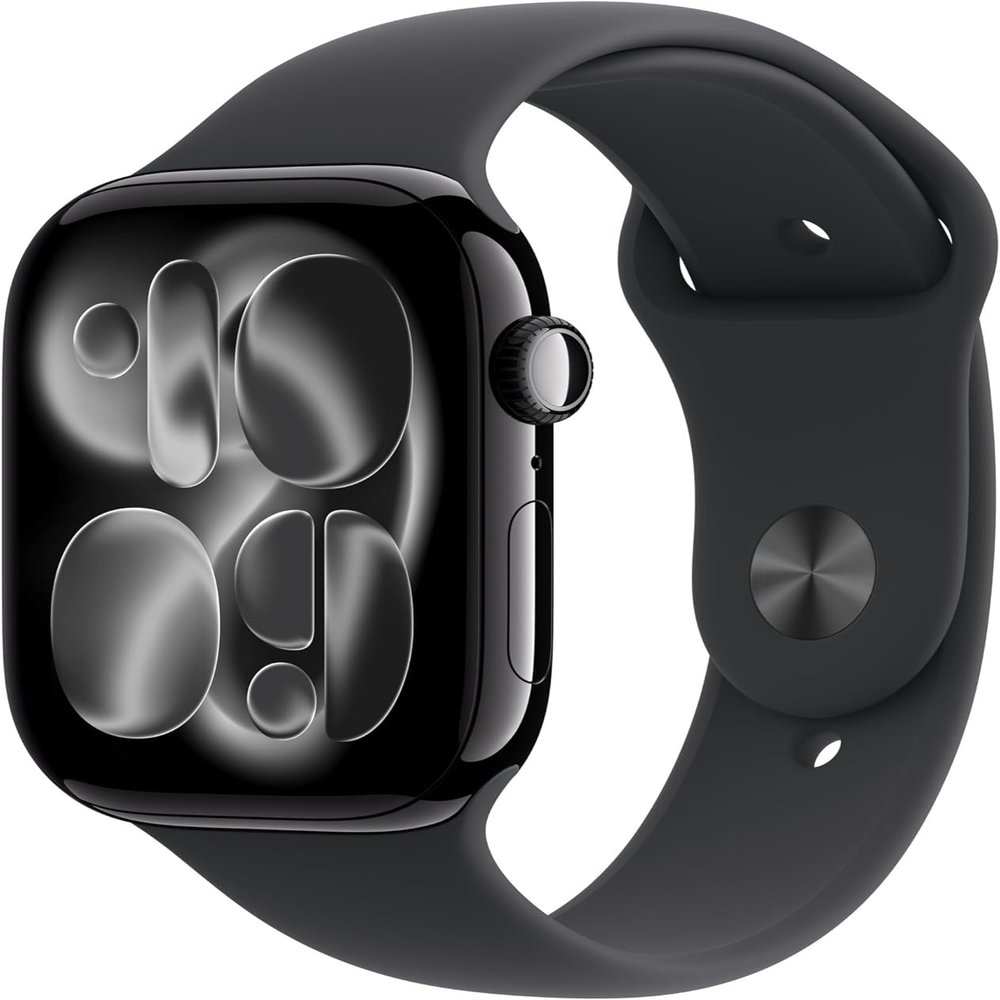 Apple Watch Series 11 [GPS + Cellular, 46mm] Natural Titanium Case with Stone Gray Sport Band, M/L (Renewed)