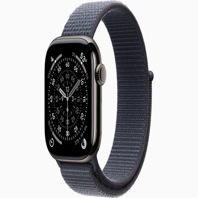 Apple Watch Series 11 [GPS + Cellular, 42mm] Slate Titanium Case with Anchor Blue Sport Loop Band, One Size (Renewed)