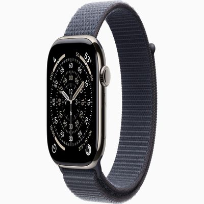 Apple Watch Series 11 [GPS + Cellular, 46mm] Natural Titanium Case with Anchor Blue Sport Loop Band, One Size (Renewed)