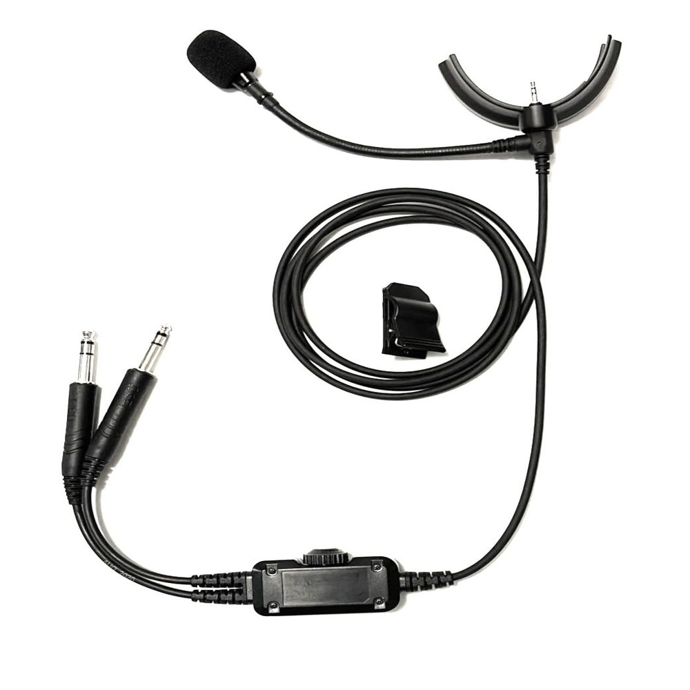 Crystal Mic Pro T with TSOd Intricon Microphone. Compatible with QC/ QC45 Noise Cancelling Headphones. Transforms Your Headphone into ANR Aviation Headset.