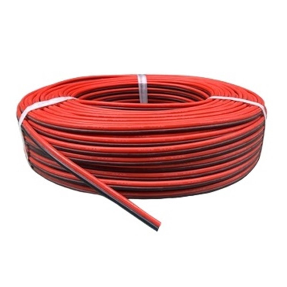 2 Pin Cable Double Silicone Wire Flat Insulation Soft Tinned Stranded Copper Wire LED Black(6M_8 AWG)