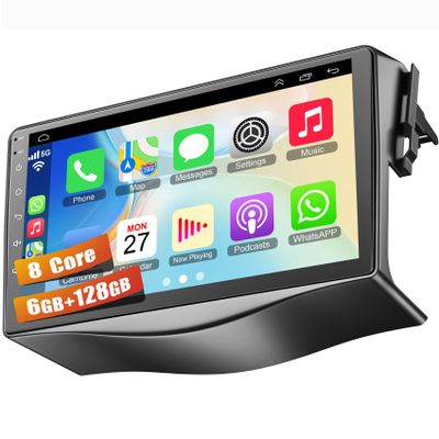 8 Core 6GB+128GB Car Radio for Toyota RAV4 2007-2012,9 Inch QLED Touch Screen Car Stereo with Carplay&Android Auto,WiFi,GPS Navigation,Bluetooth,FM&AM Radio,Android 15