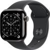 Apple Watch Series 11 [GPS + Cellular, 42mm] Slate Titanium Case with Black Sport Band, M/L (Renewed) view 1