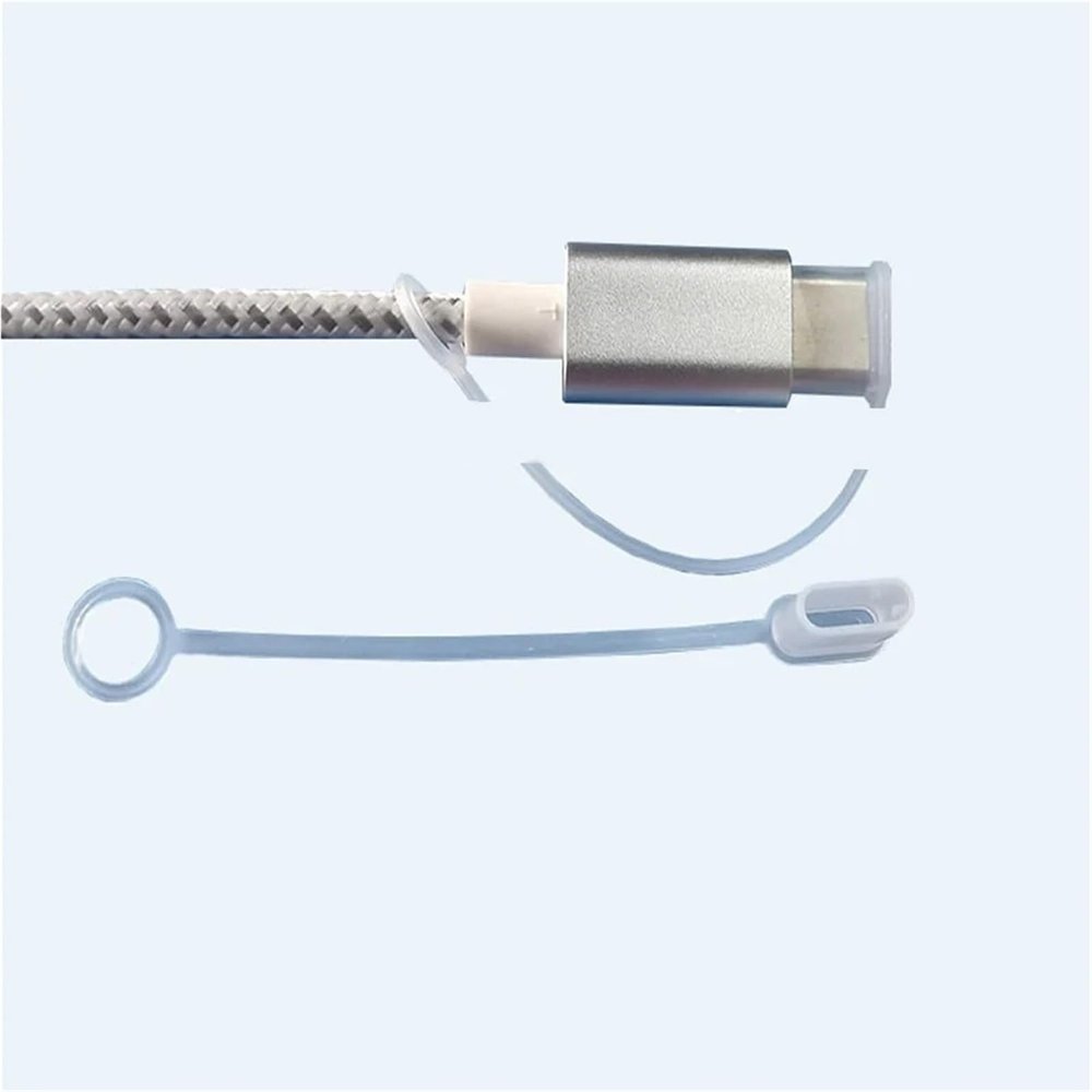 JGFDHKY Type C Dust Cap with Tail Protective Cover Dustproof Waterproof Cap PE Material for Type-c Data Cable 1000pcs