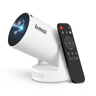 Mini Projector with WiFi and Bluetooth, Portable Projector 4K Support, 5W Soundbase Speaker, Auto Keystone Correction 180Rotatable Smart Proyector for Movie Home HY300 Ultra