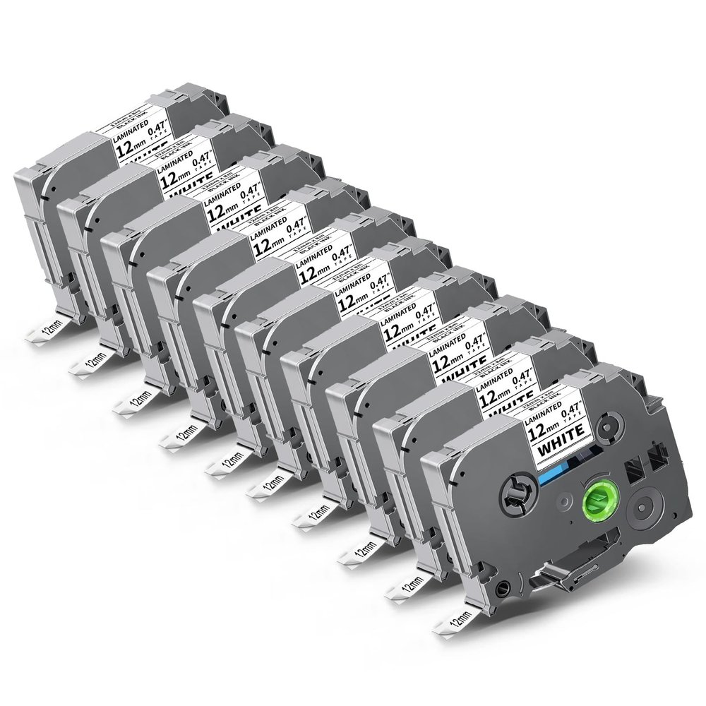 10-Pack TZe-231 Label Maker Tape Compatible for Brother TZe 12mm 0.47 Inch Laminated White Tz-231 Label Refill Work with Ptouch PT-D220 200 202 210 PTD600 PTD400 PTH100 PTH110 PT1280 Label Maker