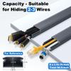 ZhiYo Cord Cover Wall Kit, 94.5in Cord Hider Wall Mounted TV, Self-Adhesive Wire Covers for Cords, Paintable Wire Hiders Cable Raceway Kit, Cable Concealer, 6 x L15.75in W1 H0.5in, Grey view 2