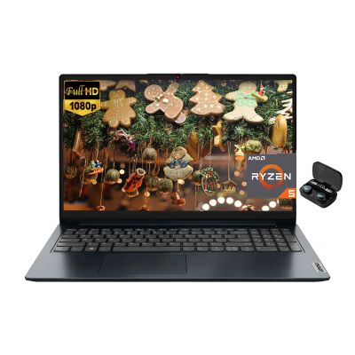 Lenovo IdeaPad 15.6" Laptop, FHD (1920x1080) TN 220nits Anti-Glare Display, AMD Ryzen 5 7520U, 8GB LPDDR5 RAM, 256GB SSD, AMD Radeon 610M Graphics, Windows 11 Home, Abyss Blue, EAT Wireless Earbuds