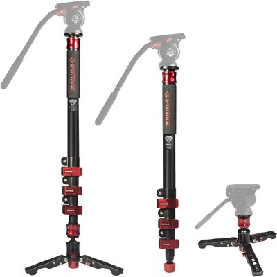 IFOOTAGE A180 II 71" Camera Monopod, Aluminum Video Monopods, Professional Monopod with Foot Compatibility DSLR Cameras Camcorders, New and Good Item with Defective Box
