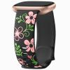 GEAK Stylish Floral Engraved Compatible with Fitbit Sense 2 Bands/Sense/Versa 3/Versa 4 Bands for Women, Soft Breathable Silicone Sport Strap for Versa 3 4 Sense 2 Smartwatch view 1