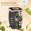 GEAK Stylish Floral Engraved Compatible with Fitbit Sense 2 Bands/Sense/Versa 3/Versa 4 Bands for Women, Soft Breathable Silicone Sport Strap for Versa 3 4 Sense 2 Smartwatch view 3