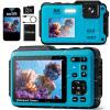 5K Underwater Digital Camera,64MP Waterproof Camera,16FT Floating Camera for Snorkeling,Scuba Diving,Surfing,Swimming & Kayaking,Autofocus,Dual-Screen,16X Zoom,Fill Light,32GB Card,Type-C Rechargeable view 1