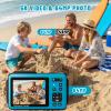 5K Underwater Digital Camera,64MP Waterproof Camera,16FT Floating Camera for Snorkeling,Scuba Diving,Surfing,Swimming & Kayaking,Autofocus,Dual-Screen,16X Zoom,Fill Light,32GB Card,Type-C Rechargeable view 2