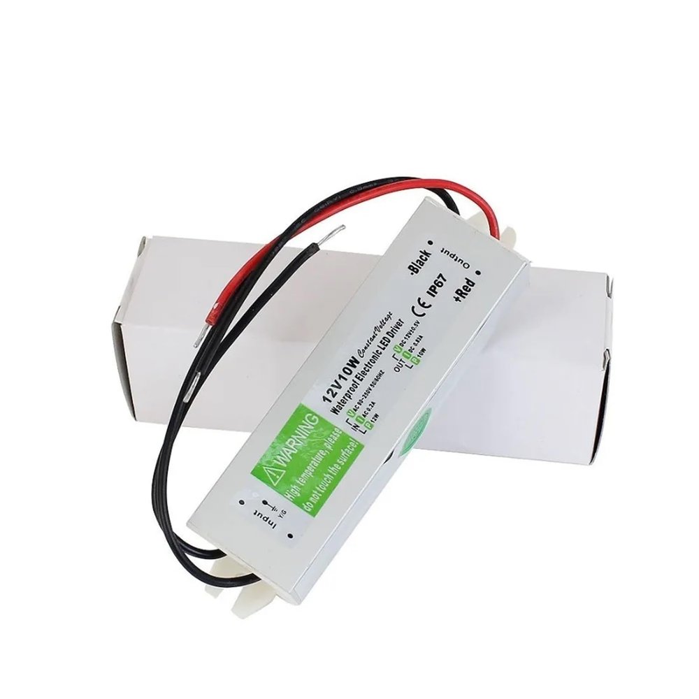 VRTLYJU 10W AC to DC 12V Waterproof IP67 Electronic Driver Outdoor Power Supply Adapter, Underwater Light/LED Strip Power