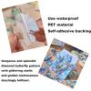 100PCS Holographic Butterfly Stickers, Glitter Iridescent 3D Butterfly Stickers, Sparkly Crystals Waterproof Stickers for DIY Crafts Journaling Planner Scrapbooking Gift Wrapping Decoration view 3