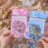 100PCS Holographic Butterfly Stickers, Glitter Iridescent 3D Butterfly Stickers, Sparkly Crystals Waterproof Stickers for DIY Crafts Journaling Planner Scrapbooking Gift Wrapping Decoration view 4