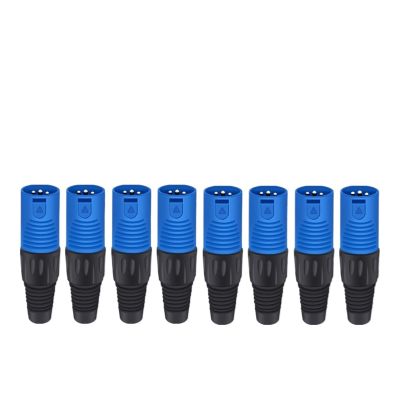 CTGFBUW 8pcs/16pcs Wiring Connector 3pin Speaker Audio Microphone Cable Terminals Male Female(8xM-Blue)