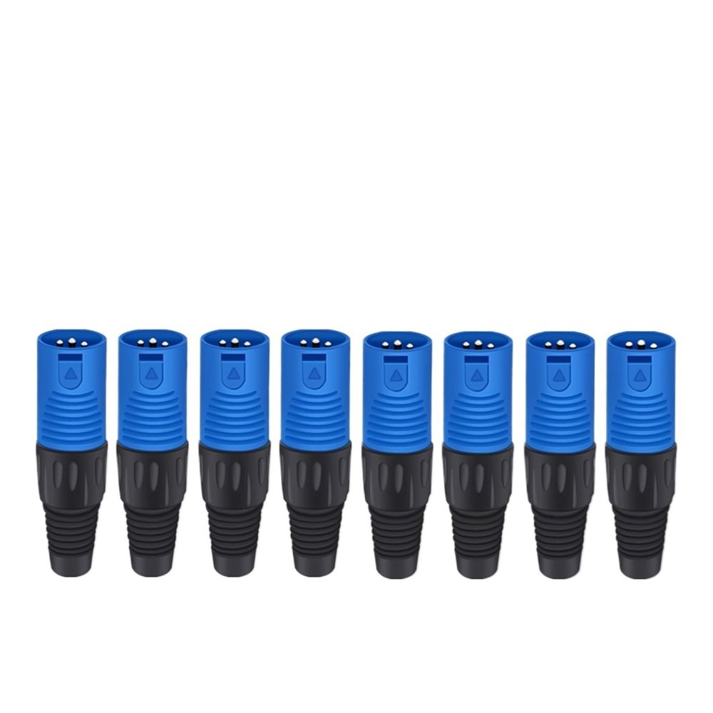CTGFBUW 8pcs/16pcs Wiring Connector 3pin Speaker Audio Microphone Cable Terminals Male Female(8xM-Blue)