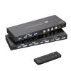 L6AS0F7 8K@60Hz Displayport KVM Switch 1 Monitors 4 Computers, 4K@144Hz Port DP USB 3.0 for PC Share Keyboard Mouse(US Power Plug) view 1