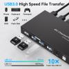 L6AS0F7 8K@60Hz Displayport KVM Switch 1 Monitors 4 Computers, 4K@144Hz Port DP USB 3.0 for PC Share Keyboard Mouse(US Power Plug) view 2