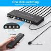 L6AS0F7 8K@60Hz Displayport KVM Switch 1 Monitors 4 Computers, 4K@144Hz Port DP USB 3.0 for PC Share Keyboard Mouse(US Power Plug) view 3