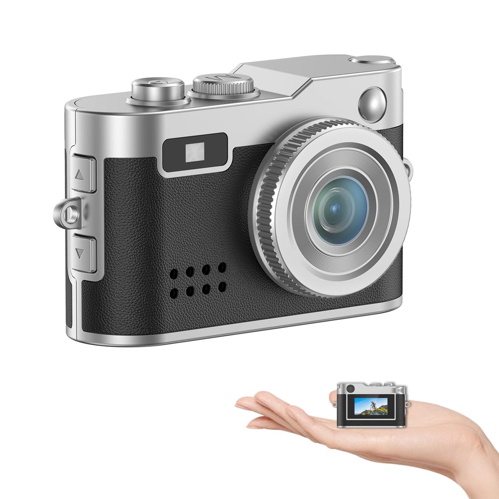 Mini Keychain Camera,1080P HD Retro Portable Camcorder with 0.96" Screen,Creative Gift for Teens & Beginners,Birthday Gift for Teens, for Wife or Husband (Black)