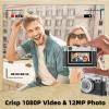 Mini Keychain Camera,1080P HD Retro Portable Camcorder with 0.96" Screen,Creative Gift for Teens & Beginners,Birthday Gift for Teens, for Wife or Husband (Black) view 3