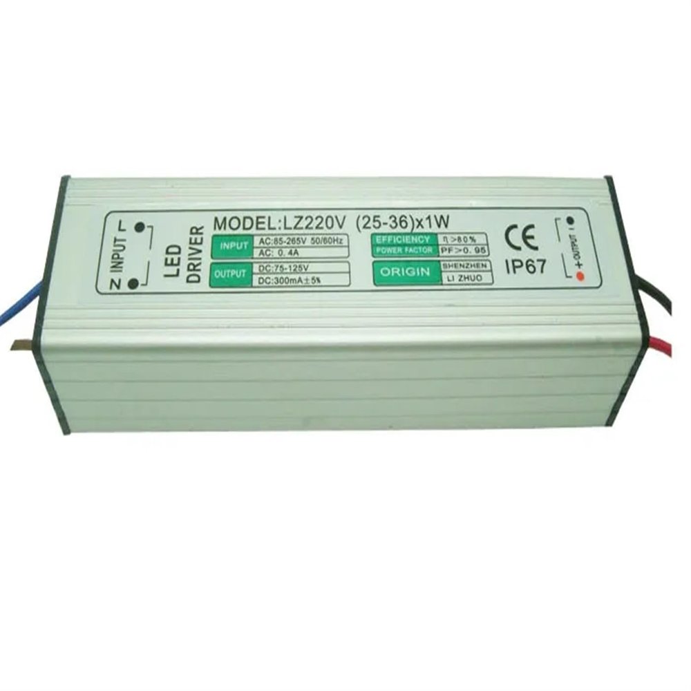 VRTLYJU 18W to 36W 300mA DC54V -125V AC 90-265V 18W 21W 25W 30W 32W 35W 36W LED Driver Power Supply Waterproof Level IP67(25-36W 300mA)