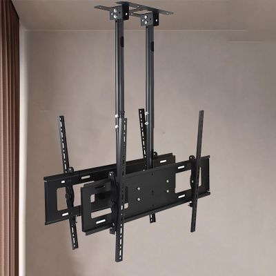 Double-Sided Ceiling TV Mount Stand - Adjustable Low Profile Wall Mount for 60-100 Inch TVs with Height Adjustment & Tilt Feature, Teles TV Lift Roof Bracket