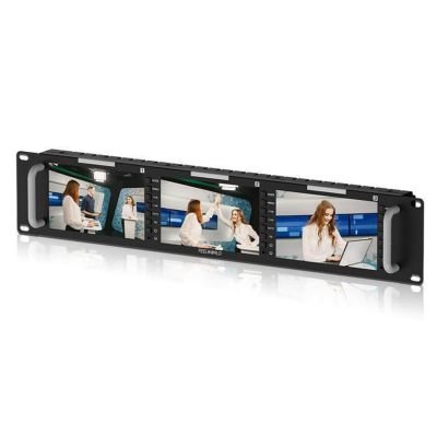 FEELWORLD Triple 5.5" 2RU 19201080 Broadcast LCD Rack Mount Monitor with 3G-SDI, HDMI, AV Input and Output T51PLUS