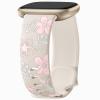 GEAK Cute Floral Engraved Compatible with Fitbit Sense 2/Sense/Versa 3/Versa 4 Bands for Women, Soft Breathable Silicone Sport Strap for Versa 3 4 Sense 2 Smartwatch view 1