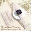 GEAK Cute Floral Engraved Compatible with Fitbit Sense 2/Sense/Versa 3/Versa 4 Bands for Women, Soft Breathable Silicone Sport Strap for Versa 3 4 Sense 2 Smartwatch view 4