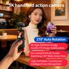 5K HD Pocket Camcorder ,5K Video & 16MP Photo,Automatic rotation 270 Rotation Wide Angle Lens,WiFi Handheld Body Worn Touchscreen with face recognition, and autofocus for Travel and Sport (16GB) view 2