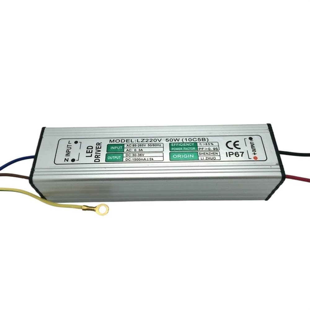 VRTLYJU 50W Floodlight LED Driver IP65 Waterproof floodlight Lighting AC 90V-265V Output DC30-36V 1500mA