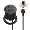2.5 inch Desk Power Grommet with Dual 20W USB C Fast Charging, Recessed Desktop Grommet with AC Outlet and 4 USB Ports 6FT Cords Recessed Power Outlet for Conference,Office Tables and Furniture, Black view 1