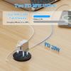 2.5 inch Desk Power Grommet with Dual 20W USB C Fast Charging, Recessed Desktop Grommet with AC Outlet and 4 USB Ports 6FT Cords Recessed Power Outlet for Conference,Office Tables and Furniture, Black view 2