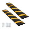 6FT Rubber Speed Bumps, 2-Pack 25000 Lb Capacity Heavy Duty Speed Bumps for Road with 8 Bolt, 2 Channel Modular Traffic Driveway Hump for Parking Lot, School, Warehouse view 1