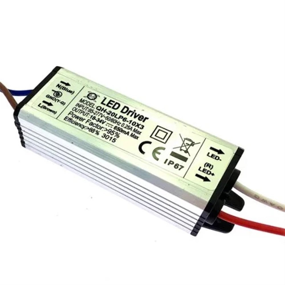 HKRVPXD 1pcs 6-10x3w 10-18x3w 18-30x3W LED Driver 600mA Waterproof IP67 Current Lighting Power Supply(10-18x3W 600mA)