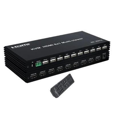 L6AS0F7 4K HDMI 8x1 KVM Multi-viewer Seamless Switch 8 CH Multiplexer Multi Screen Viewer Quad Multiviewer for PC TV(4K 60hz 4x1Multi,AU Plug)
