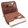 Genuine Leather Zippered Organizer Bag Handmade 1314 Inch Brown Leather Portfolio Case for Laptop, Tablet & Macbook view 3