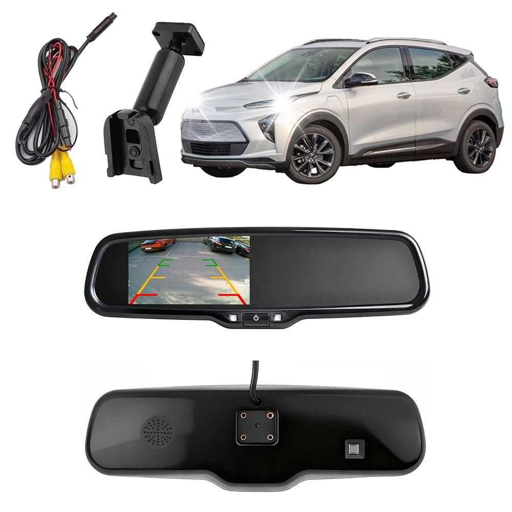 4.3 Inch Car Rearview Mirror Monitor AHD 800x480 Pixel, Backup Guide Lines, Anti-Glare for Chevrolet Equinox 2005-2016 with RCA Cable & Custom Bracket