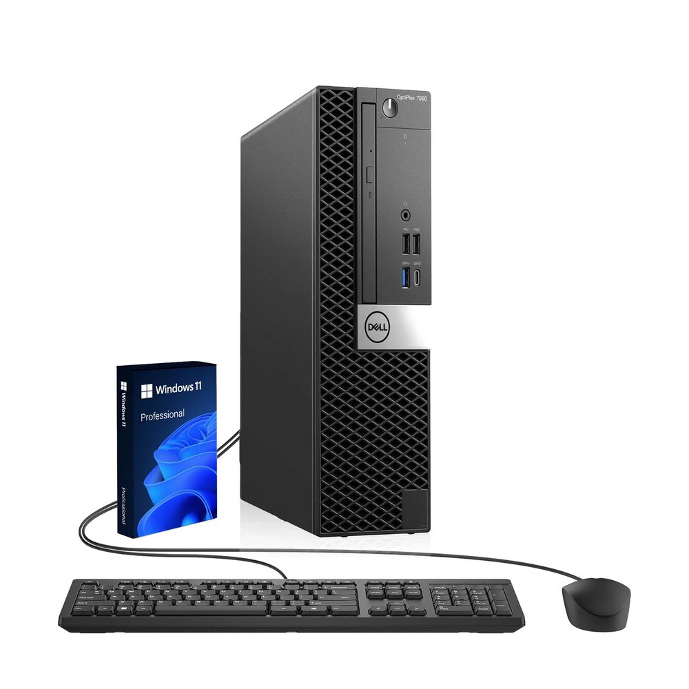 Dell Optiplex 7060 SFF Desktop Computer PC, Intel Core i7-8700, 16GB DDR4 RAM, 256GB SSD, Keyboard & Mouse, DisplayPorts, HDMI, VGA, Windows 11 Pro (Renewed)