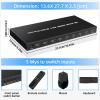 L6AS0F7 4K 60Hz HDMI Multiviewer KVM Switch 8x1 USB Quad Multi-Viewer for 8 PCs Share Keyboard and Mouse Control(AU Plug) view 4