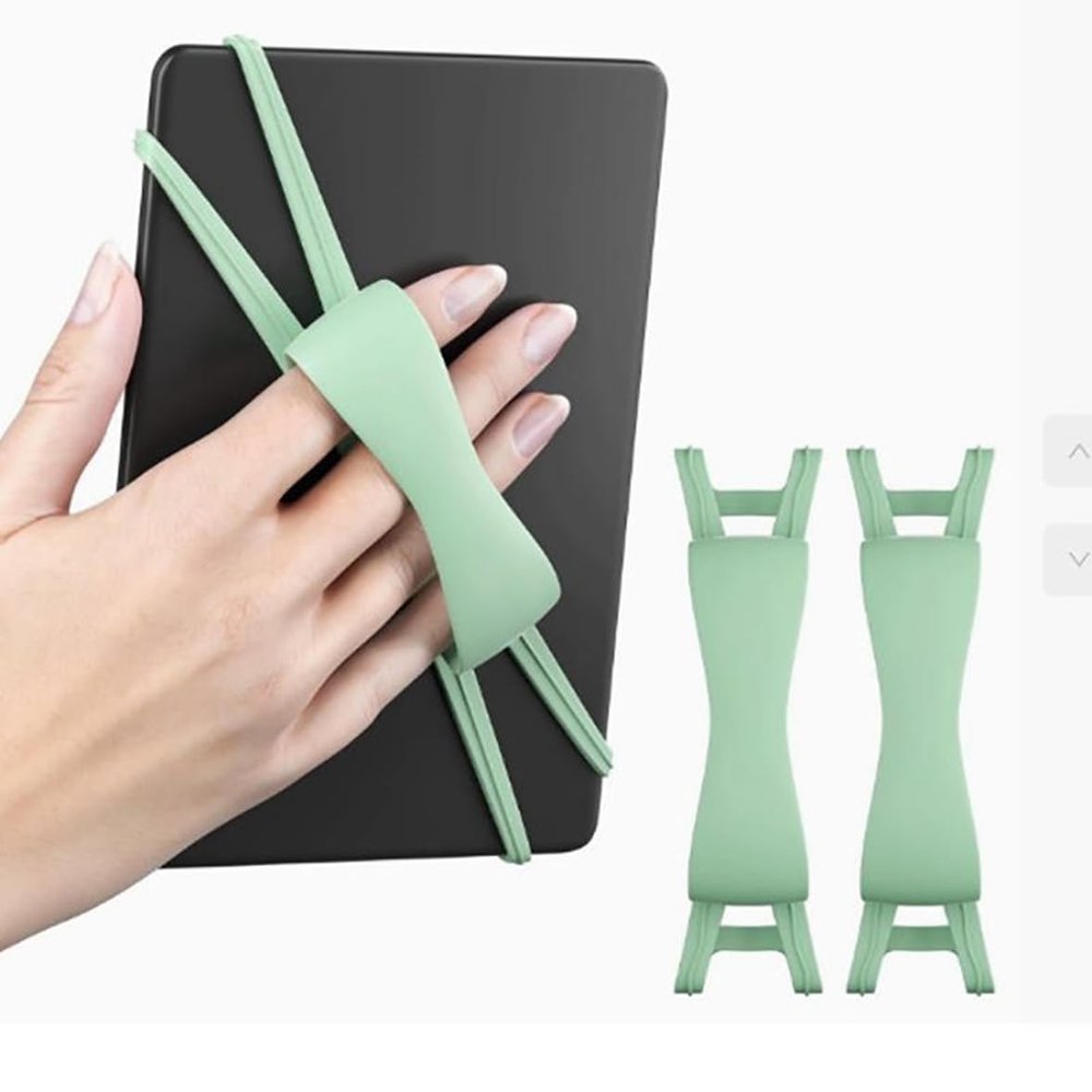 1Pc Hand Strap for Tablets Anti-Slip Grip Holder for Secure Reading Lightweight Tablet Comfortable Hand Strap(Green-One Size)