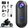 4K Motorcycle Camera for Helmet, Lightweight Helmet POV Camera, Loop Recording Dash Cam for Motorbike/Bike, Magnetic Action Cameras 170 Wide Angle, WiFi & 128GB Card Included (1080P Black,64GB) view 1